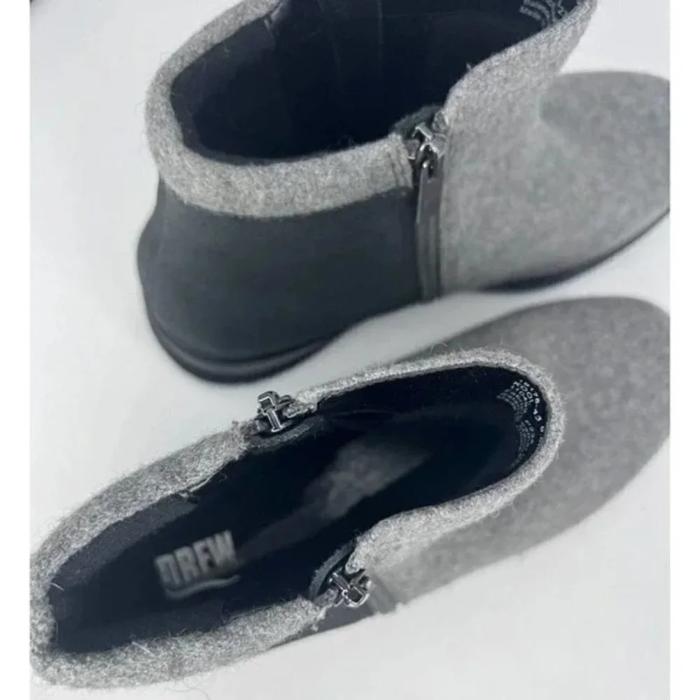 Drew Womens Kool Grey Suede/Flannel Orthopedic Snow Ankle Boots Size 9.5M 19178.